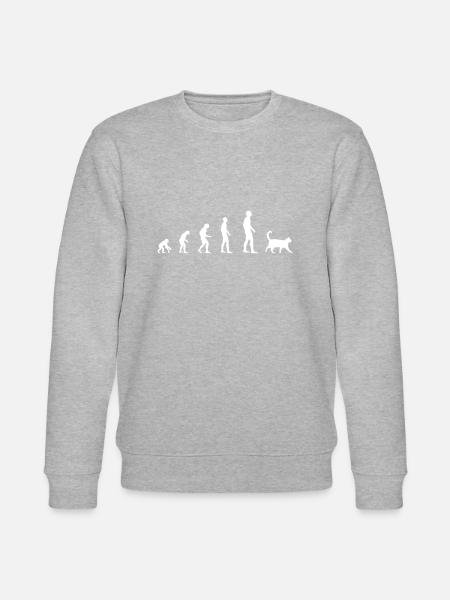 Katze – Evolution - Stanley/Stella Unisex Bio-Sweatshirt CHANGER - Grau meliert
