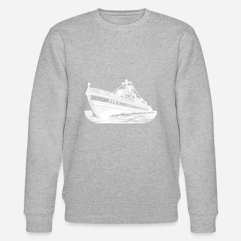 Schnittiges Hochseeschiff Kutter Schlepper - Stanley/Stella Unisex Bio-Sweatshirt CHANGER  - Grau meliert