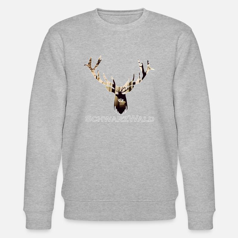 Schwarzwald Hirsch - Wald - Stanley/Stella Unisex Bio-Sweatshirt CHANGER  - Grau meliert