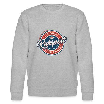 Auf Kohle geboren - Ruhrpott Ruhrgebiet - Stanley/Stella Unisex Bio-Sweatshirt CHANGER  - Grau meliert - Vorne - Nik (191cm) & Marisol (170cm)