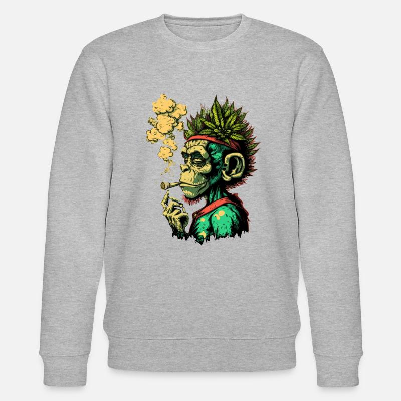 Unkraut-Kopf-Affe - Stanley/Stella Unisex Bio-Sweatshirt CHANGER  - Grau meliert