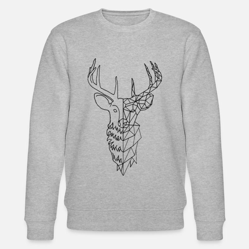 halb geometrische Hirsche - Stanley/Stella Unisex Bio-Sweatshirt CHANGER  - Grau meliert