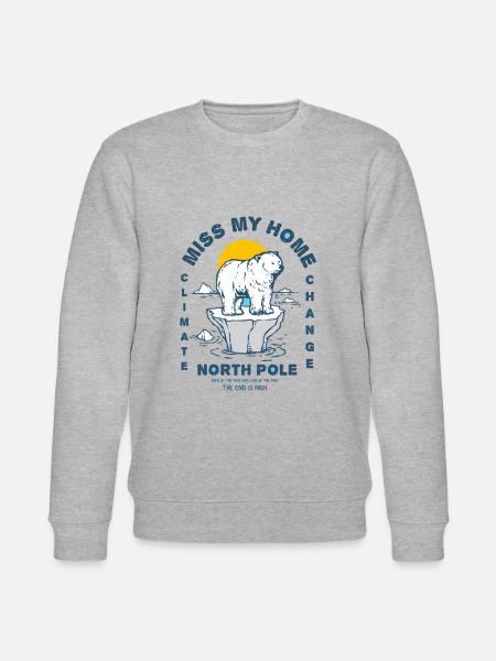 Eisbear Arctic climate change North Pole melting ice - Stanley/Stella CHANGER Unisex Organic Sweatshirt - heather grey