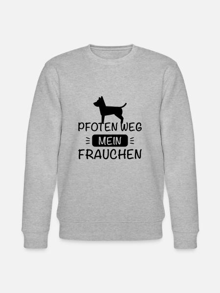 Pfoten weg - Mein Frauchen ! - Stanley/Stella Unisex Bio-Sweatshirt CHANGER - Grau meliert