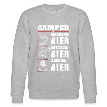 Mon quotidien de campeur - Sweat bio CHANGER Stanley/Stella Unisexe - gris chiné - Devant - Nik (191cm) & Marisol (170cm)