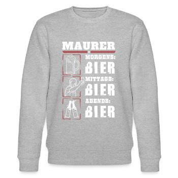 My daily routine as a bricklayer - Stanley/Stella CHANGER Unisex Organic Sweatshirt - heather grey - Front - Nik (191cm) & Marisol (170cm)