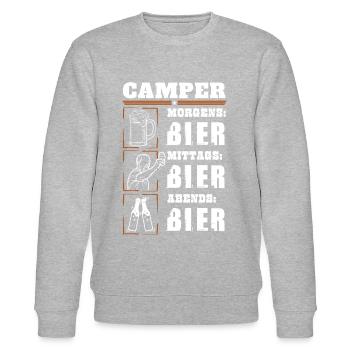 Mon quotidien de campeur - Sweat bio CHANGER Stanley/Stella Unisexe - gris chiné - Devant - Nik (191cm) & Marisol (170cm)