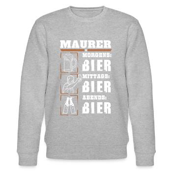 My daily routine as a bricklayer - Stanley/Stella CHANGER Unisex Organic Sweatshirt - heather grey - Front - Nik (191cm) & Marisol (170cm)