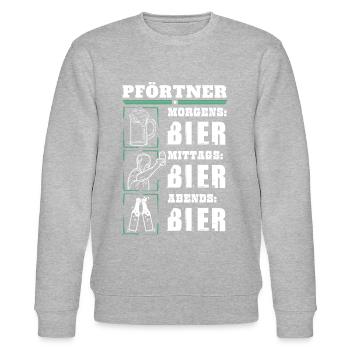 My daily routine as a doorman - Stanley/Stella CHANGER Unisex Organic Sweatshirt - heather grey - Front - Nik (191cm) & Marisol (170cm)