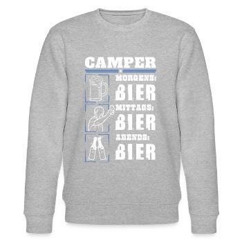 Mon quotidien de campeur - Sweat bio CHANGER Stanley/Stella Unisexe - gris chiné - Devant - Nik (191cm) & Marisol (170cm)