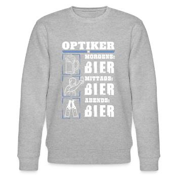 Mein Tagesablauf als Optiker - Stanley/Stella Unisex Bio-Sweatshirt CHANGER  - Grau meliert - Vorne - Nik (191cm) & Marisol (170cm)