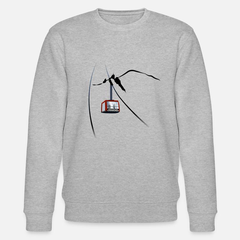 Chamonix Seilbahn Aiguille du Midi - Stanley/Stella Unisex Bio-Sweatshirt CHANGER  - Grau meliert