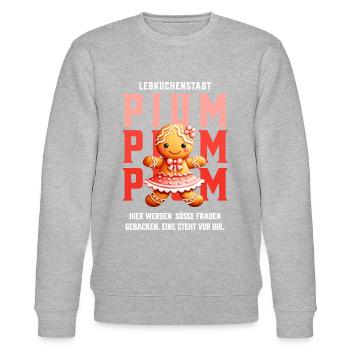 Pium: süsse Lebkuchen Frau in Borgholzhausen - Stanley/Stella Unisex Bio-Sweatshirt CHANGER  - Grau meliert - Vorne - Nik (191cm) & Marisol (170cm)