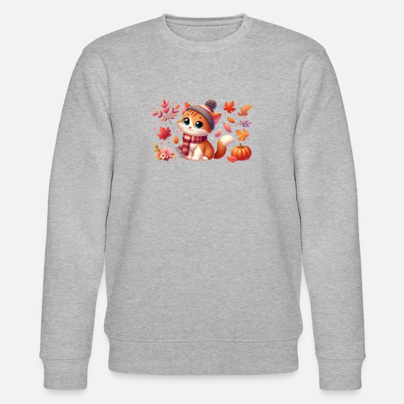 Herbst Katze 3 - Stanley/Stella Unisex Bio-Sweatshirt CHANGER  - Grau meliert