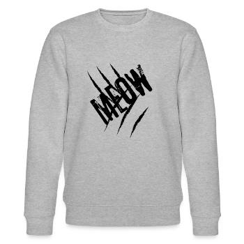 Meow just meow cat black - Stanley/Stella CHANGER Unisex Organic Sweatshirt - heather grey - Front - Nik (191cm) & Marisol (170cm)