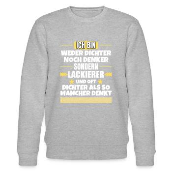 Weder Dichter noch Denker, sondern Lackierer - Stanley/Stella Unisex Bio-Sweatshirt CHANGER  - Grau meliert - Vorne - Nik (191cm) & Marisol (170cm)