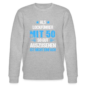 With 50 handsome decoy guide - Stanley/Stella CHANGER Unisex Organic Sweatshirt - heather grey - Front - Nik (191cm) & Marisol (170cm)