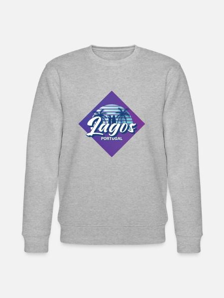 Lagos Algarve Portugal Retro jaren 80 Zomer Surf Desig - Stanley/Stella Uniseks bio-sweatshirt CHANGER  - grijs gemêleerd