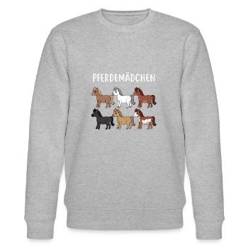 Pferdemädchen I Reiten Haflinger Pferdehof - Stanley/Stella Unisex Bio-Sweatshirt CHANGER  - Grau meliert - Vorne - Nik (191cm) & Marisol (170cm)