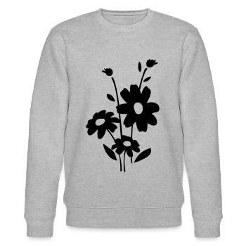Flowers Flower fleur - Stanley/Stella CHANGER Unisex Organic Sweatshirt - heather grey - Front - Nik (191cm) & Marisol (170cm)