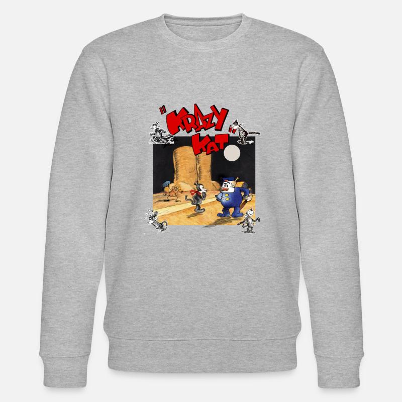 krazy kat Comics - Stanley/Stella CHANGER Unisex Organic Sweatshirt - heather grey