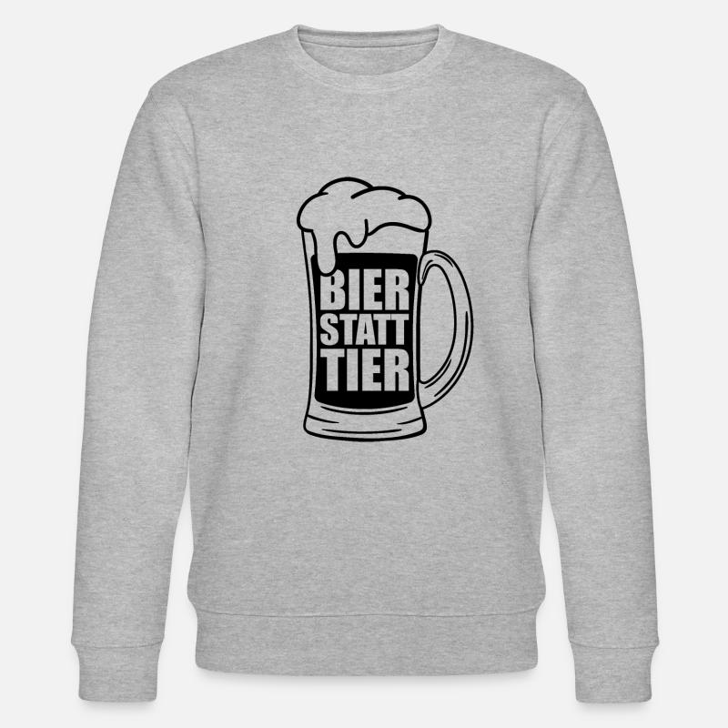 BIER STATT TIER VEGAN - Stanley/Stella Unisex Bio-Sweatshirt CHANGER  - Grau meliert
