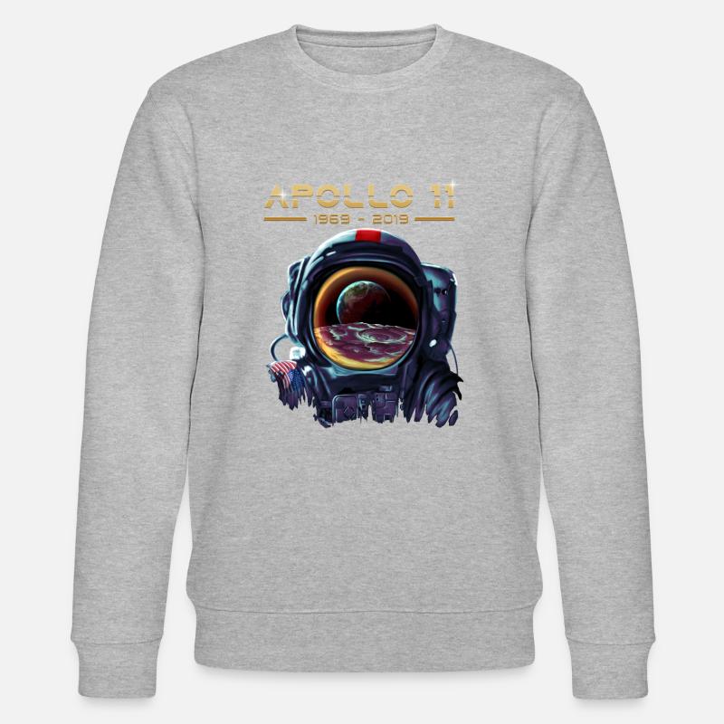 Apollo 11-Astronaut mit Erdreflexionsmond - Stanley/Stella Unisex Bio-Sweatshirt CHANGER  - Grau meliert