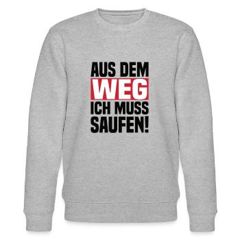 Aus Dem Weg Ich Muss Saufen! - Stanley/Stella Unisex Bio-Sweatshirt CHANGER  - Grau meliert - Vorne - Nik (191cm) & Marisol (170cm)
