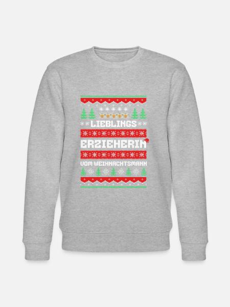 Lieblings Erzieherin des Weihnachtsmanns - Stanley/Stella Unisex Bio-Sweatshirt CHANGER - Grau meliert