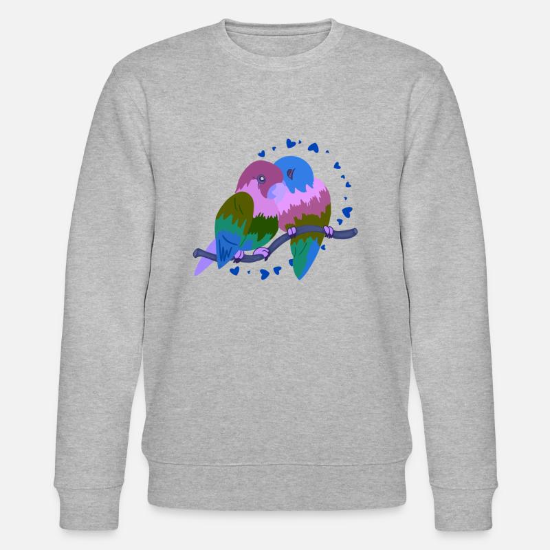 Oiseaux amoureux - Sweat bio CHANGER Stanley/Stella Unisexe - gris chiné