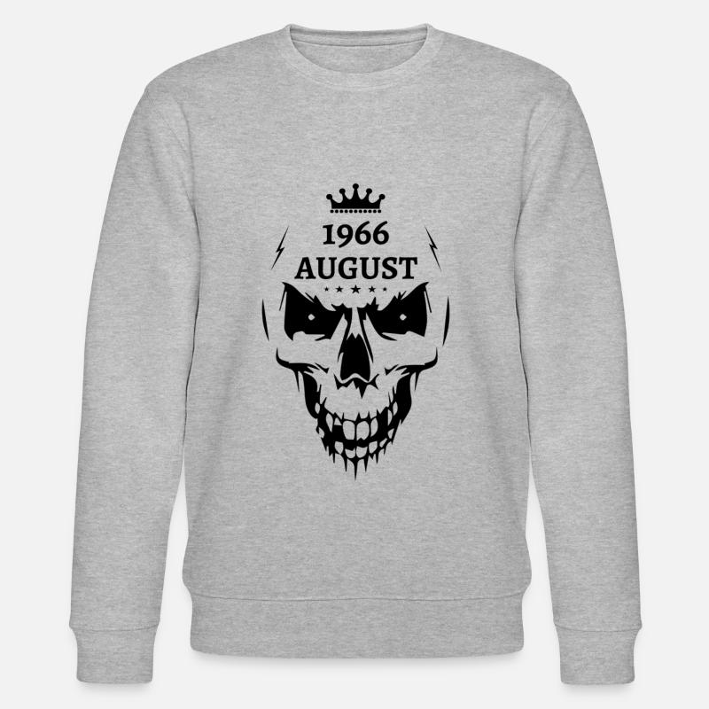 August 1966 Skull - Stanley/Stella CHANGER Unisex Organic Sweatshirt - heather grey