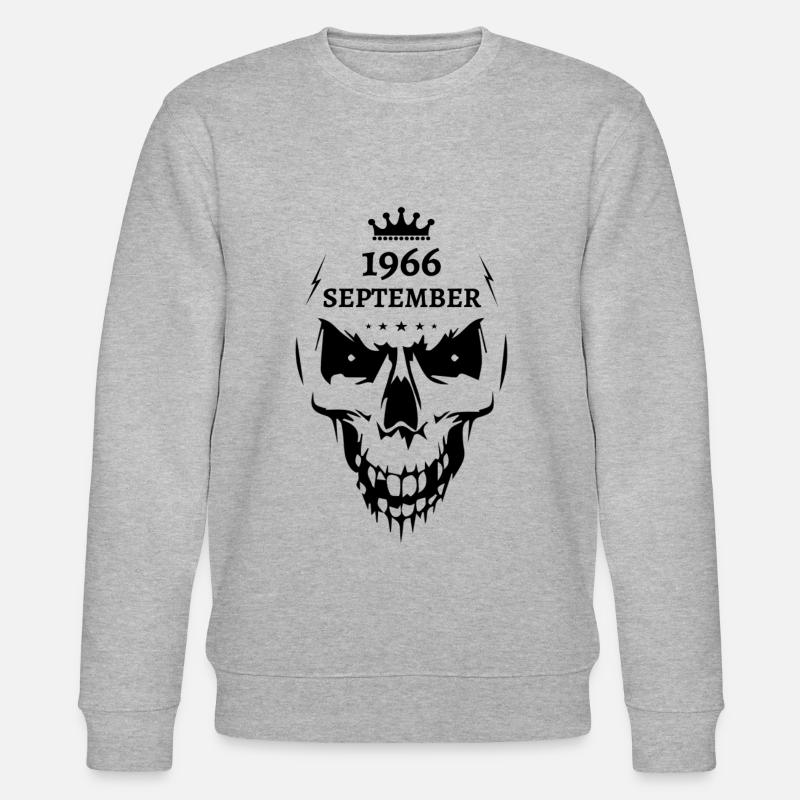 Septembre 1966 Crâne - Sweat bio CHANGER Stanley/Stella Unisexe - gris chiné