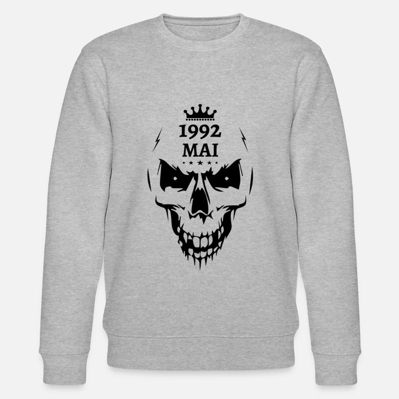 Mai 1992 Totenkopf - Stanley/Stella Unisex Bio-Sweatshirt CHANGER  - Grau meliert