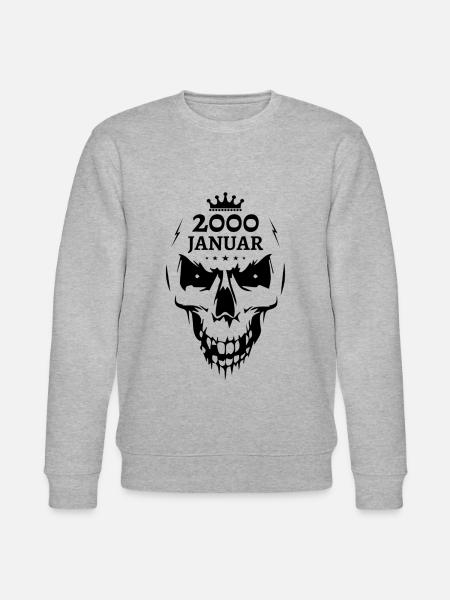 Januar 2000 Totenkopf - Stanley/Stella Unisex Bio-Sweatshirt CHANGER - Grau meliert