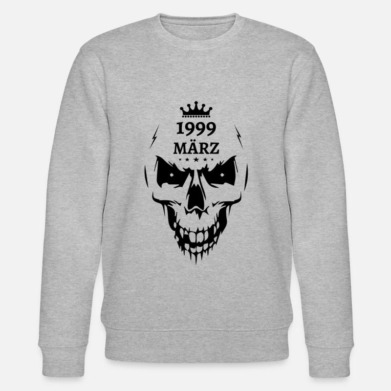 Mars 1999 Crâne - Sweat bio CHANGER Stanley/Stella Unisexe - gris chiné