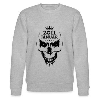 Januar 2011 Totenkopf - Stanley/Stella Unisex Bio-Sweatshirt CHANGER  - Grau meliert - Vorne - Nik (191cm) & Marisol (170cm)
