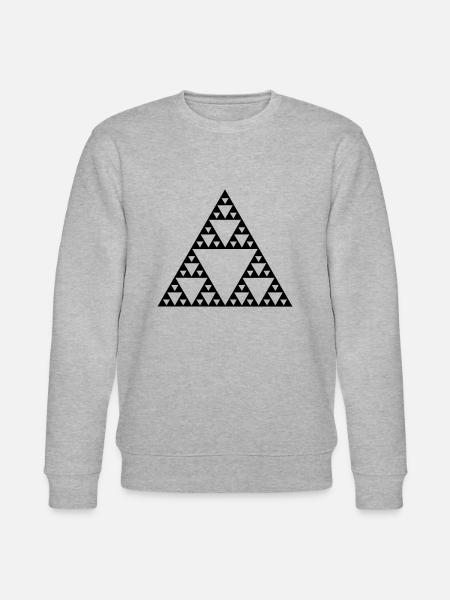 Sierpinski trekant - fraktal - Stanley/Stella økologisk unisex-sweatshirt CHANGER - grå meleret