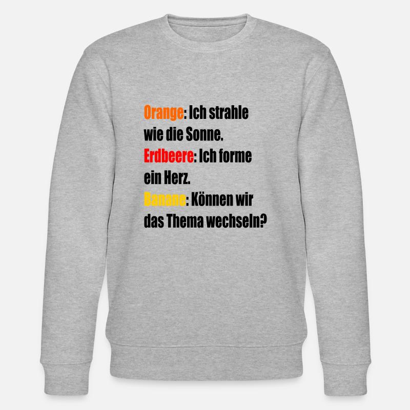 Orange Erdbeere Banane - Stanley/Stella Unisex Bio-Sweatshirt CHANGER  - Grau meliert