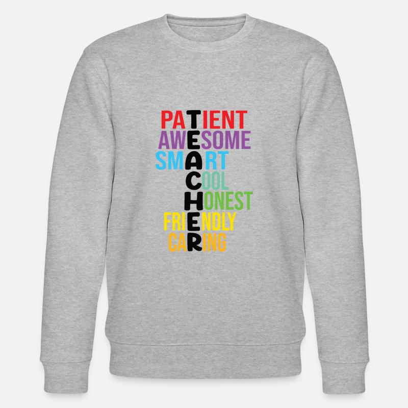 Teacher - Lehrer Aufzählung - Stanley/Stella Unisex Bio-Sweatshirt CHANGER  - Grau meliert