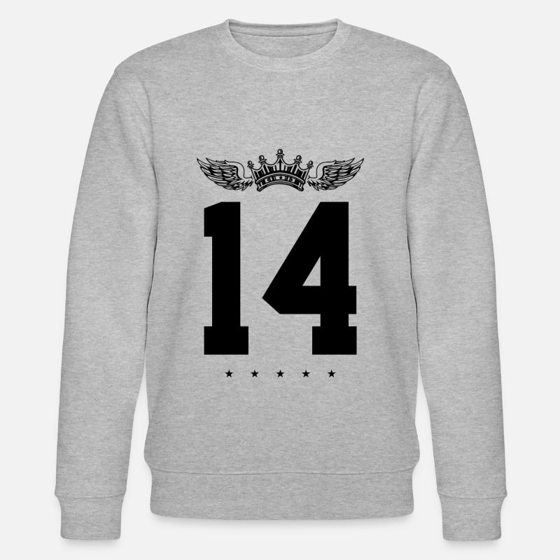 14 Couronne de numéros - Sweat bio CHANGER Stanley/Stella Unisexe - gris chiné