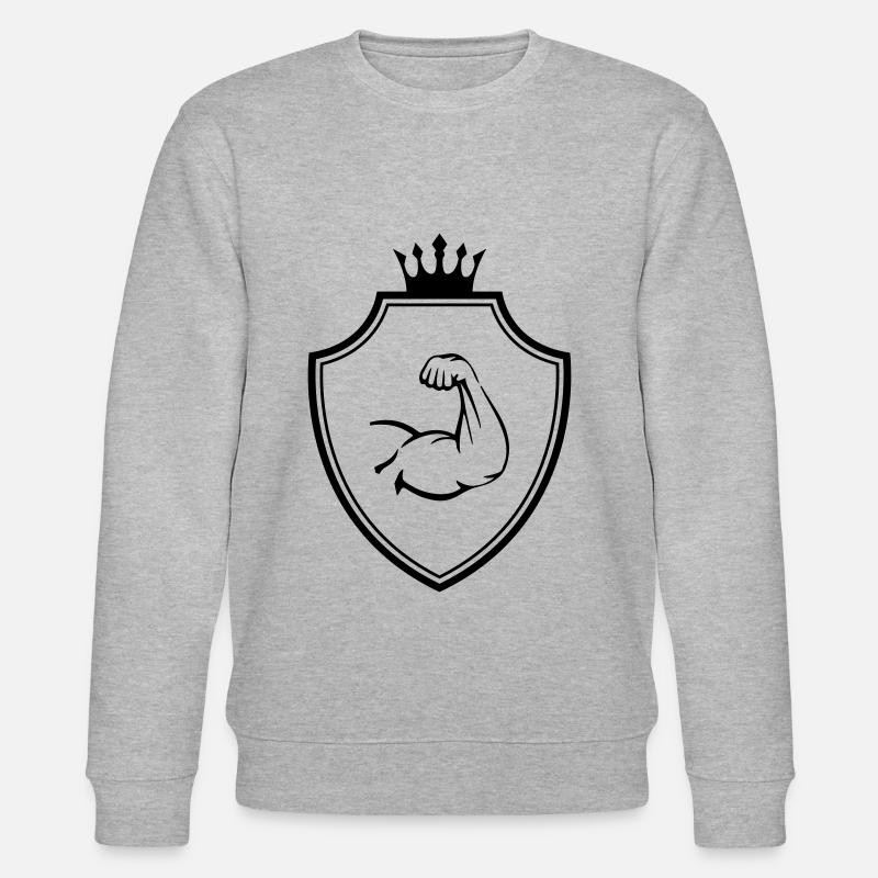 Arm Muscles Crest Biceps - Stanley/Stella CHANGER Unisex Organic Sweatshirt - heather grey