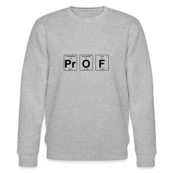 Prof Professor Geschenk Periodensystem - Stanley/Stella Unisex Bio-Sweatshirt CHANGER  - Grau meliert - Vorne - Nik (191cm) & Marisol (170cm)