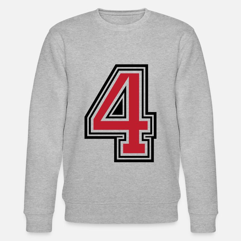 4 Zahl symbol - Stanley/Stella Unisex Bio-Sweatshirt CHANGER - Grau meliert