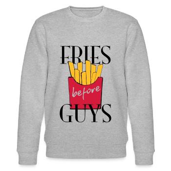 French fries - Stanley/Stella CHANGER Unisex Organic Sweatshirt - heather grey - Front - Nik (191cm) & Marisol (170cm)