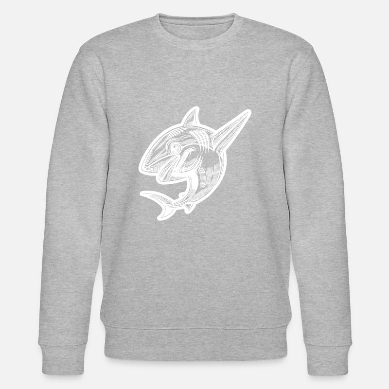 Petit requin dabbing mignon - Dabbing Shark - Sweat bio CHANGER Stanley/Stella Unisexe - gris chiné