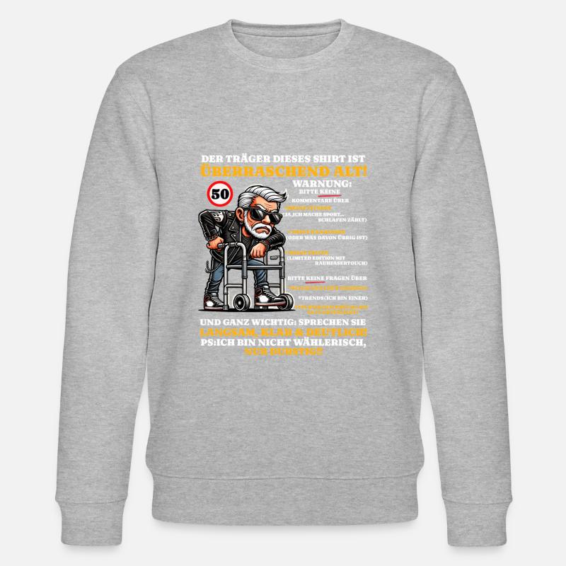 Bursdag 50 år Overraskende gamle menn - Stanley/Stella CHANGER økologisk unisex-sweatshirt - gråmelert