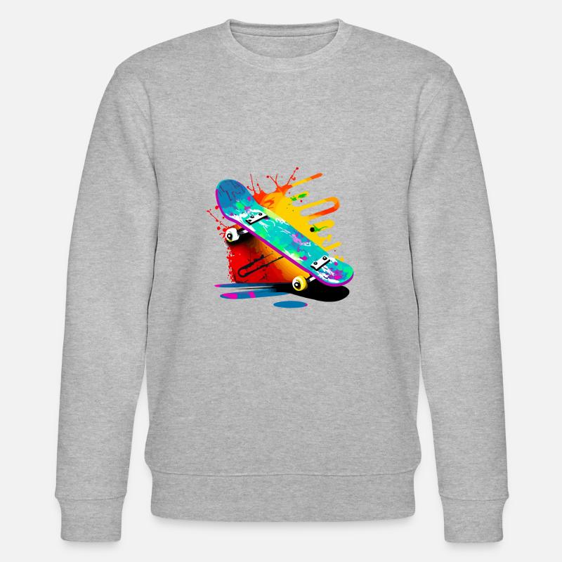 Graffiti Schlittschuh - Stanley/Stella Unisex Bio-Sweatshirt CHANGER  - Grau meliert