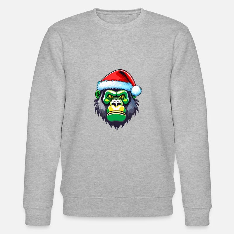 Gorilla-Weihnachtsgesicht - Stanley/Stella Unisex Bio-Sweatshirt CHANGER - Grau meliert
