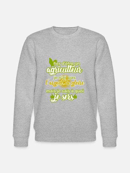 Fier d'être agriculteur - Sweat bio CHANGER Stanley/Stella Unisexe - gris chiné