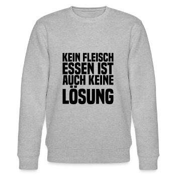 Kein Fleisch Essen Ist Auch Keine Lösung - Stanley/Stella Unisex Bio-Sweatshirt CHANGER  - Grau meliert - Vorne - Nik (191cm) & Marisol (170cm)